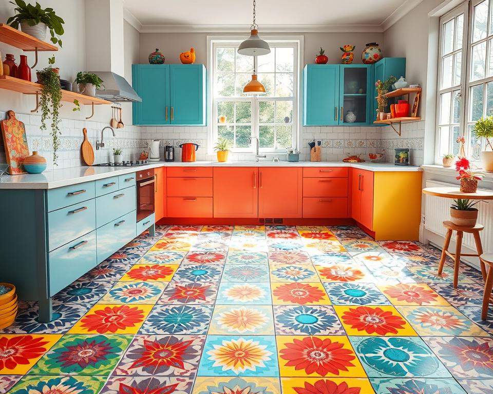 Colored kitchen floors