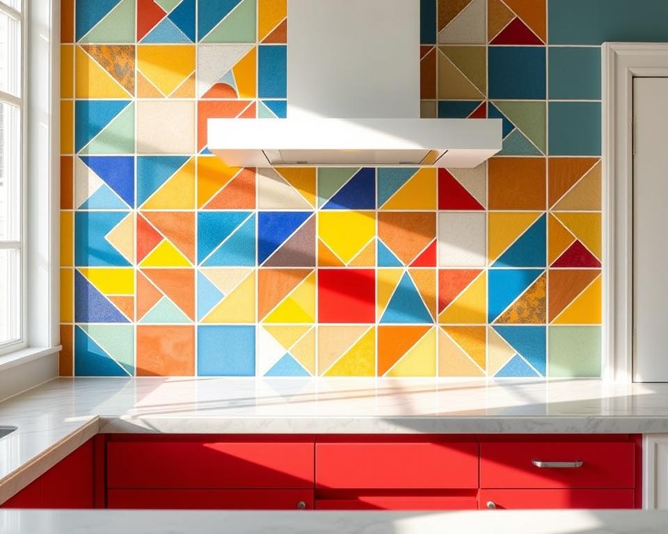 Vibrant kitchen backsplash