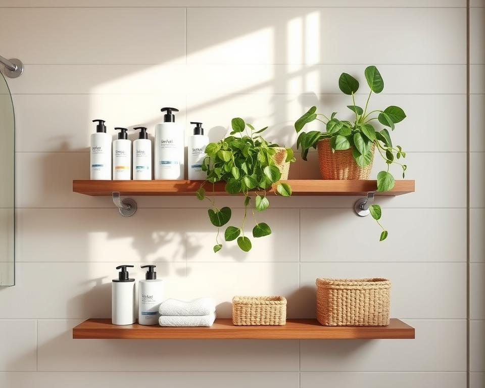 bathroom floating shelves