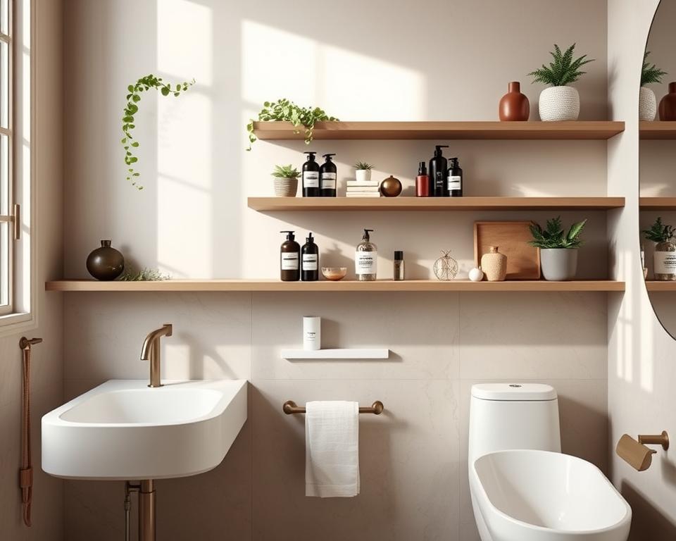 bathroom floating shelves