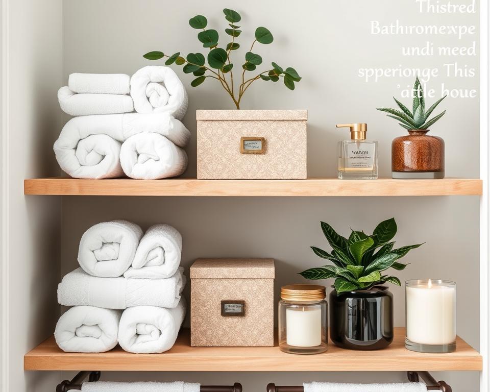 bathroom shelf organization