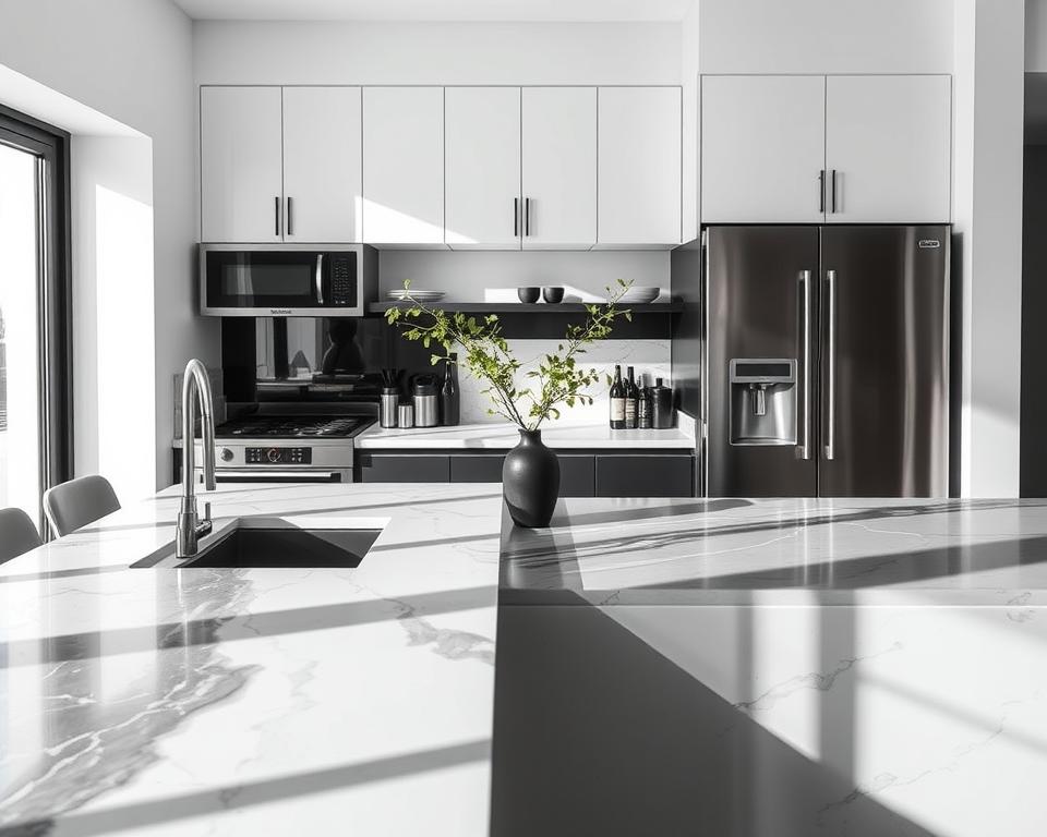 black and white kitchen countertops