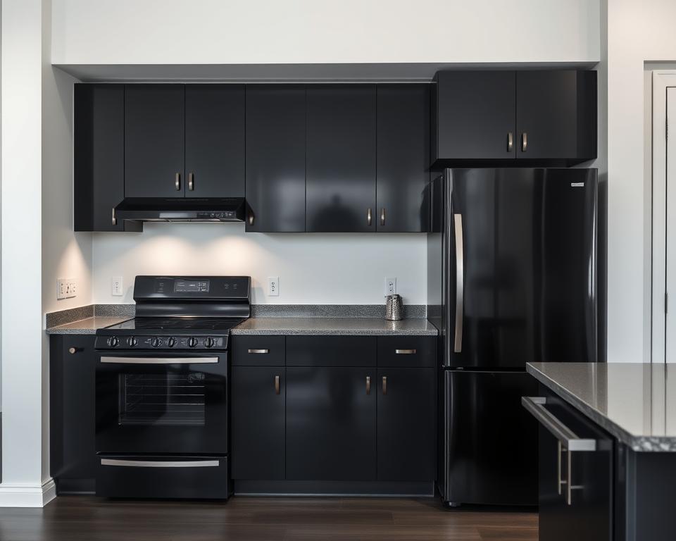 black kitchen appliances