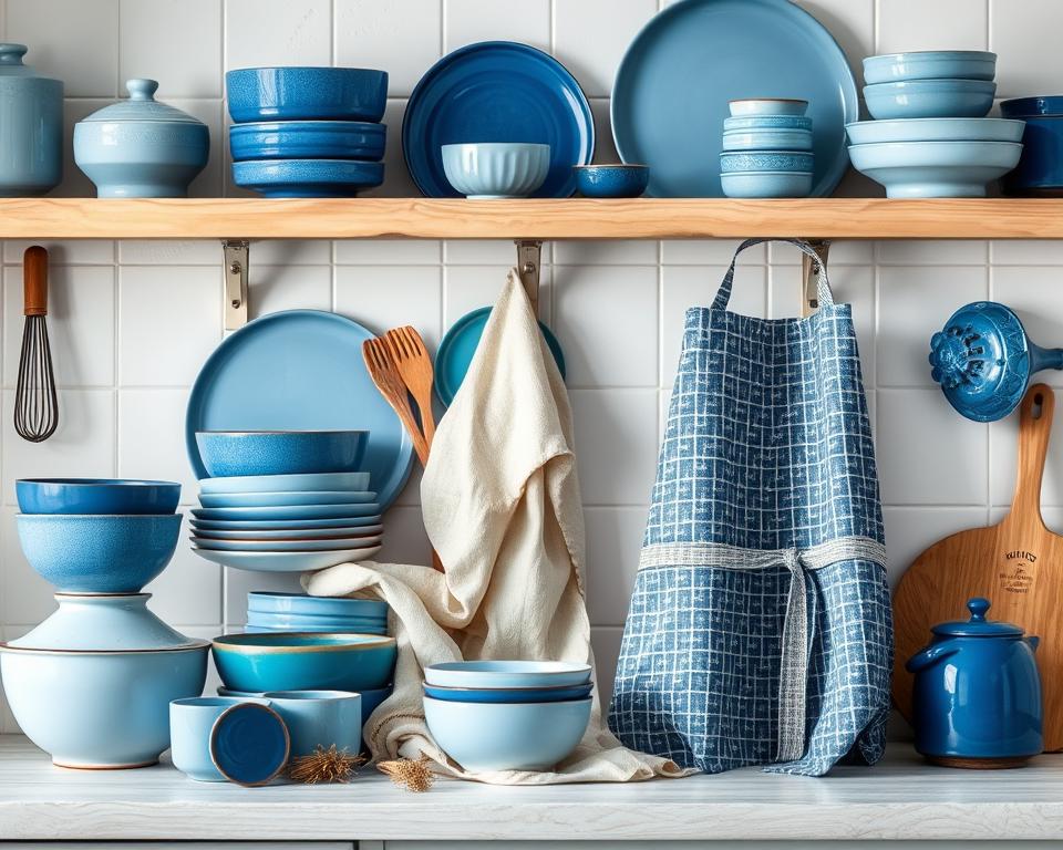 blue kitchen accessories