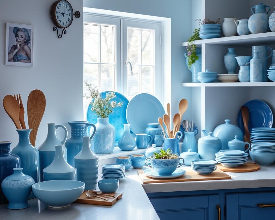 blue kitchen accessories