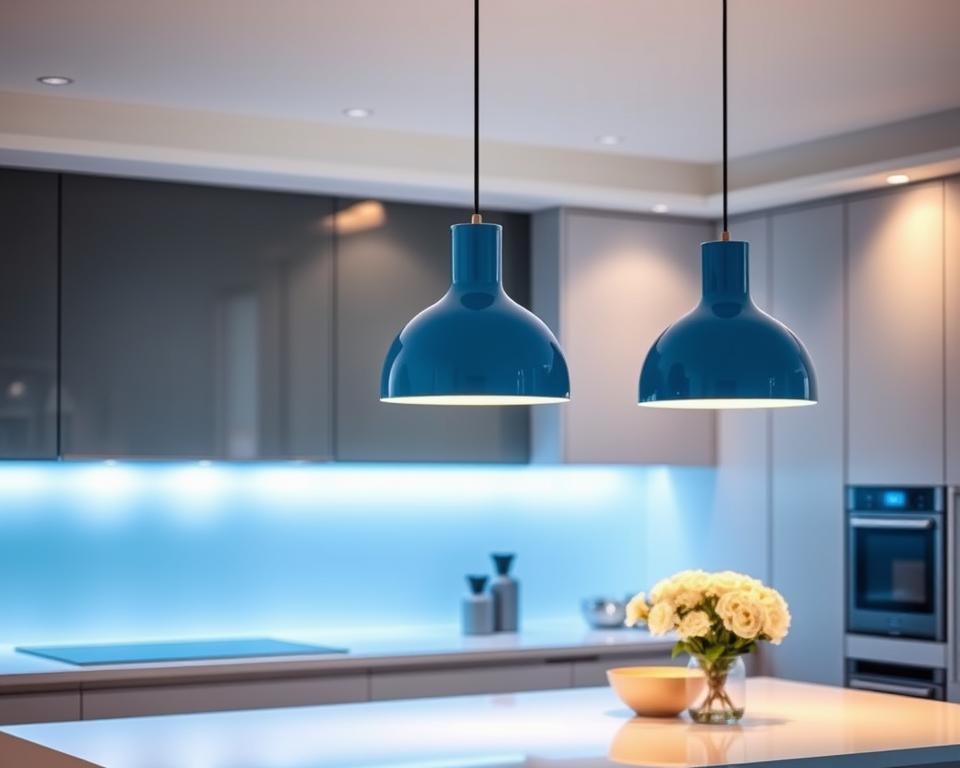 blue kitchen pendant lights