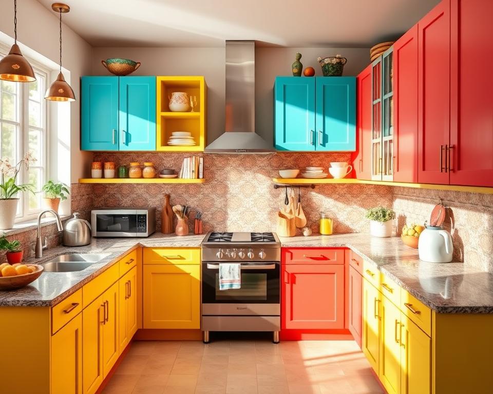 colorful kitchen cabinets