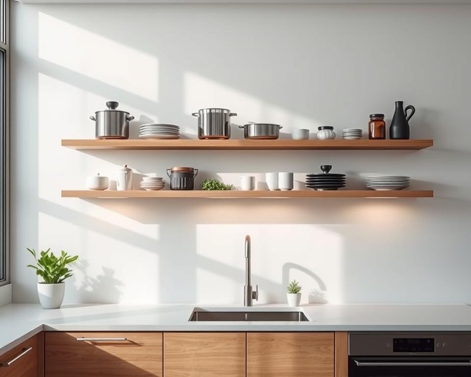 floating shelves kitchen