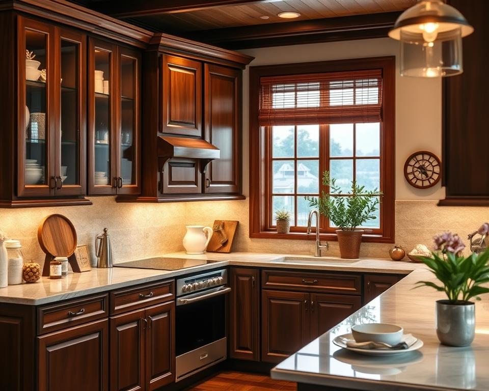 brown cabinets