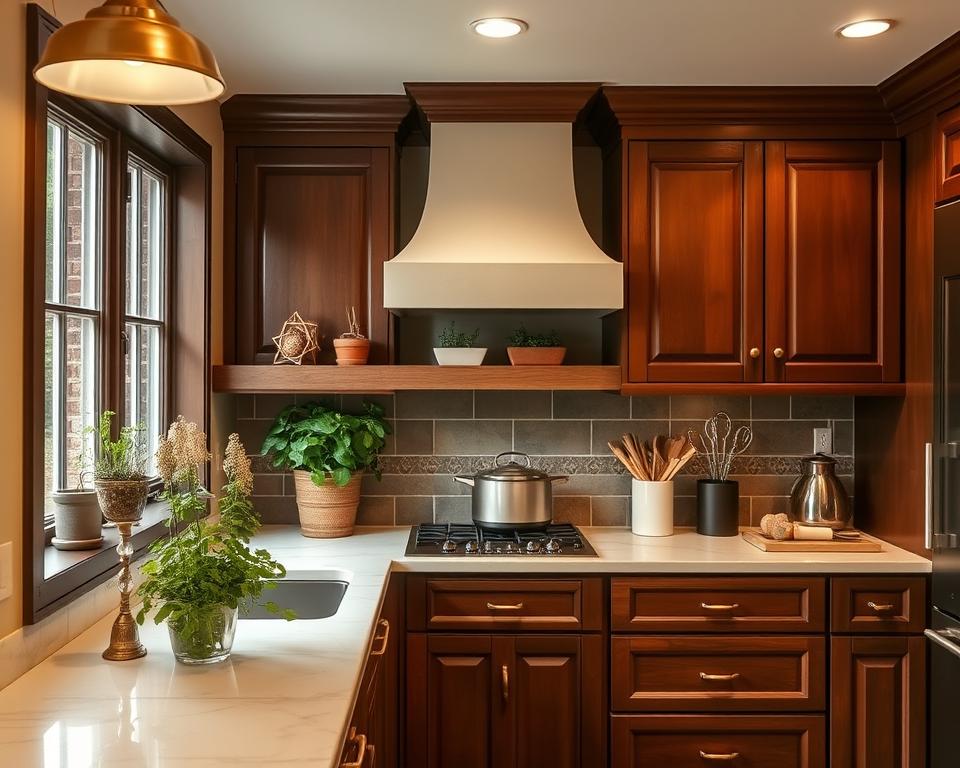 kitchen decor brown cabinets