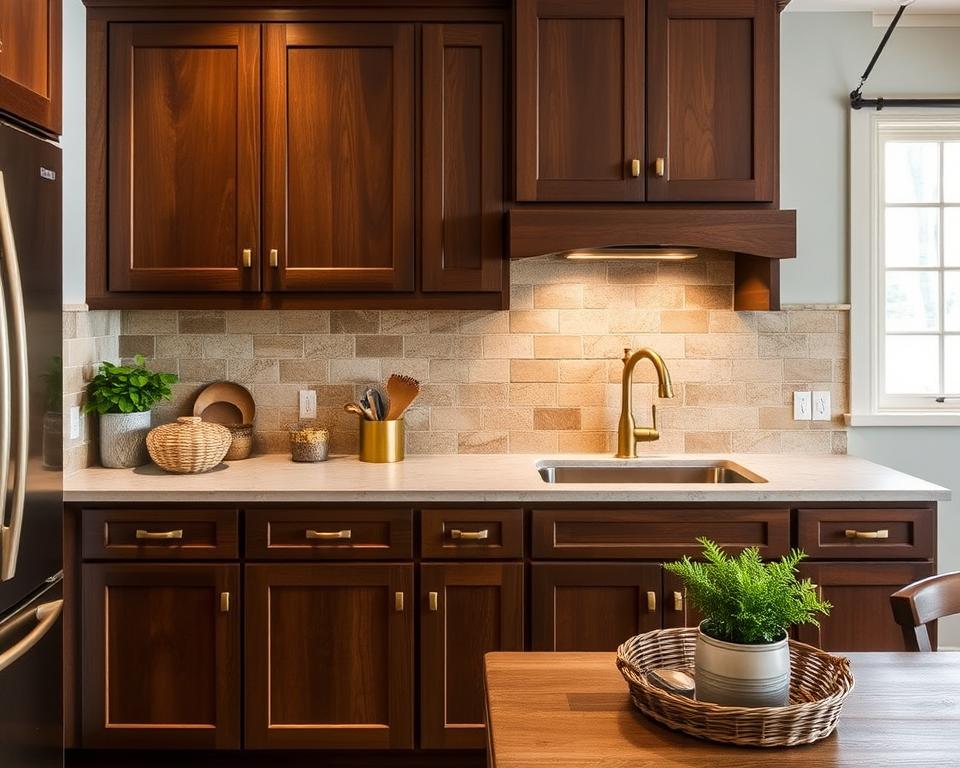 kitchen decor brown cabinets